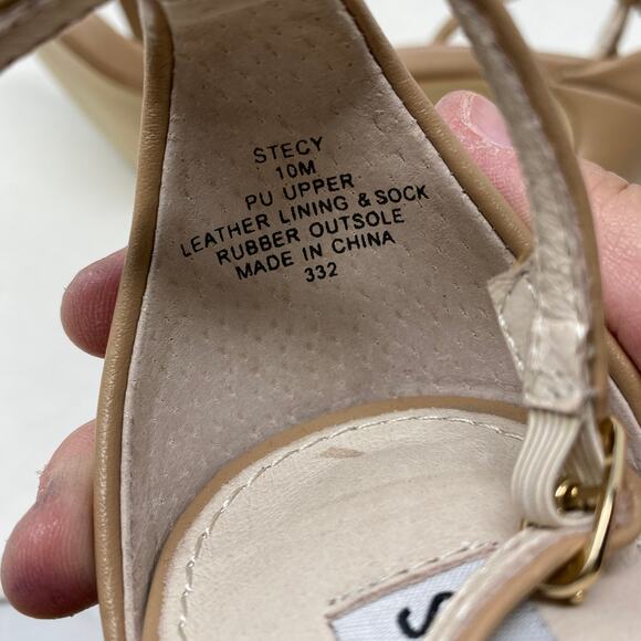 Steve Madden Stecy Women's Size 10 Nude High Heel Sandals Ankle Strap Open Toe - Picture 6 of 6